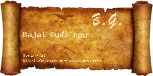 Bajai György névjegykártya